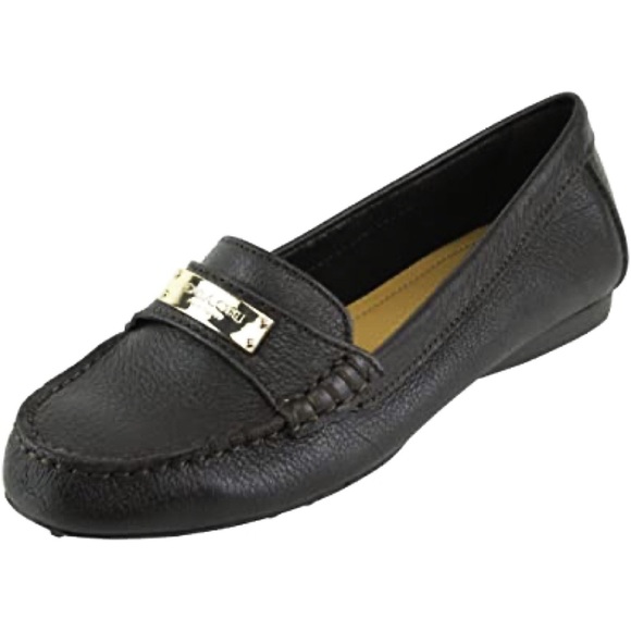 Coach Shoes - Coach Fredrica Pebbled Leather Black Loafers
